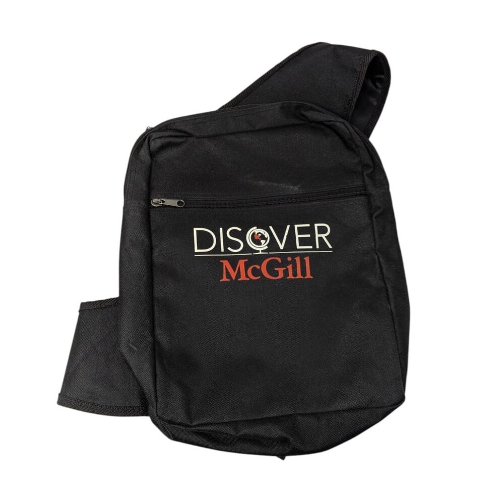 Vintage McGill University Discover McGill Black Canvas Sling Backpack Bag